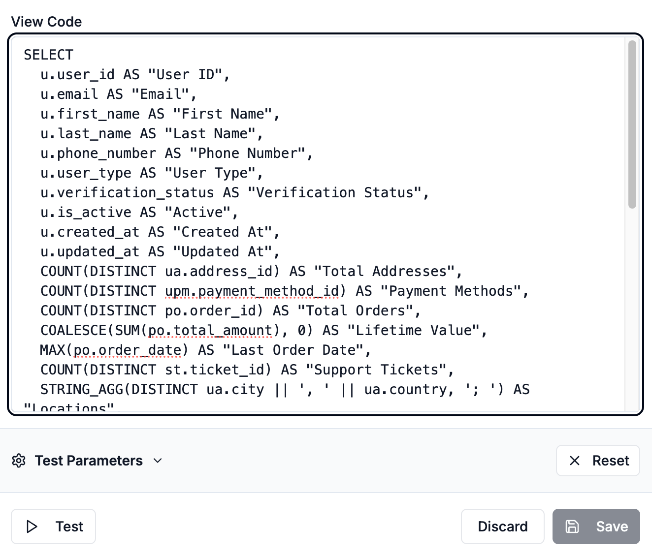AI SQL editor testing feature
